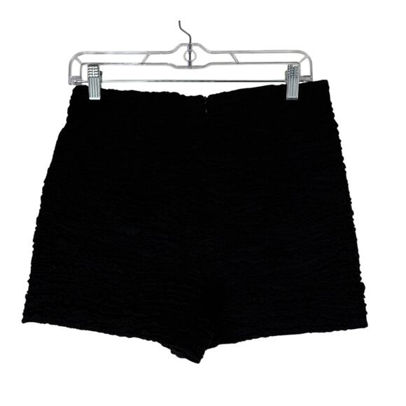 Zara Black Textured Back Zipper Monki Chic Vacation Summer Mini Shorts Size M - Picture 4 of 8